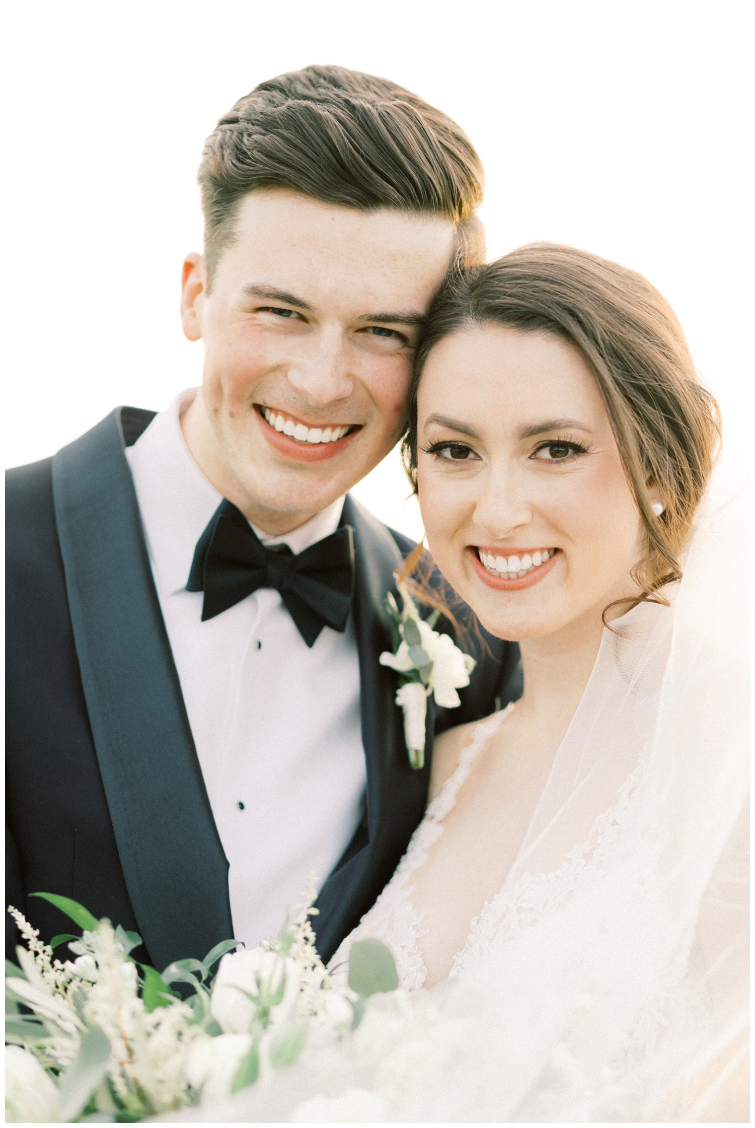 bride and groom close up portrait