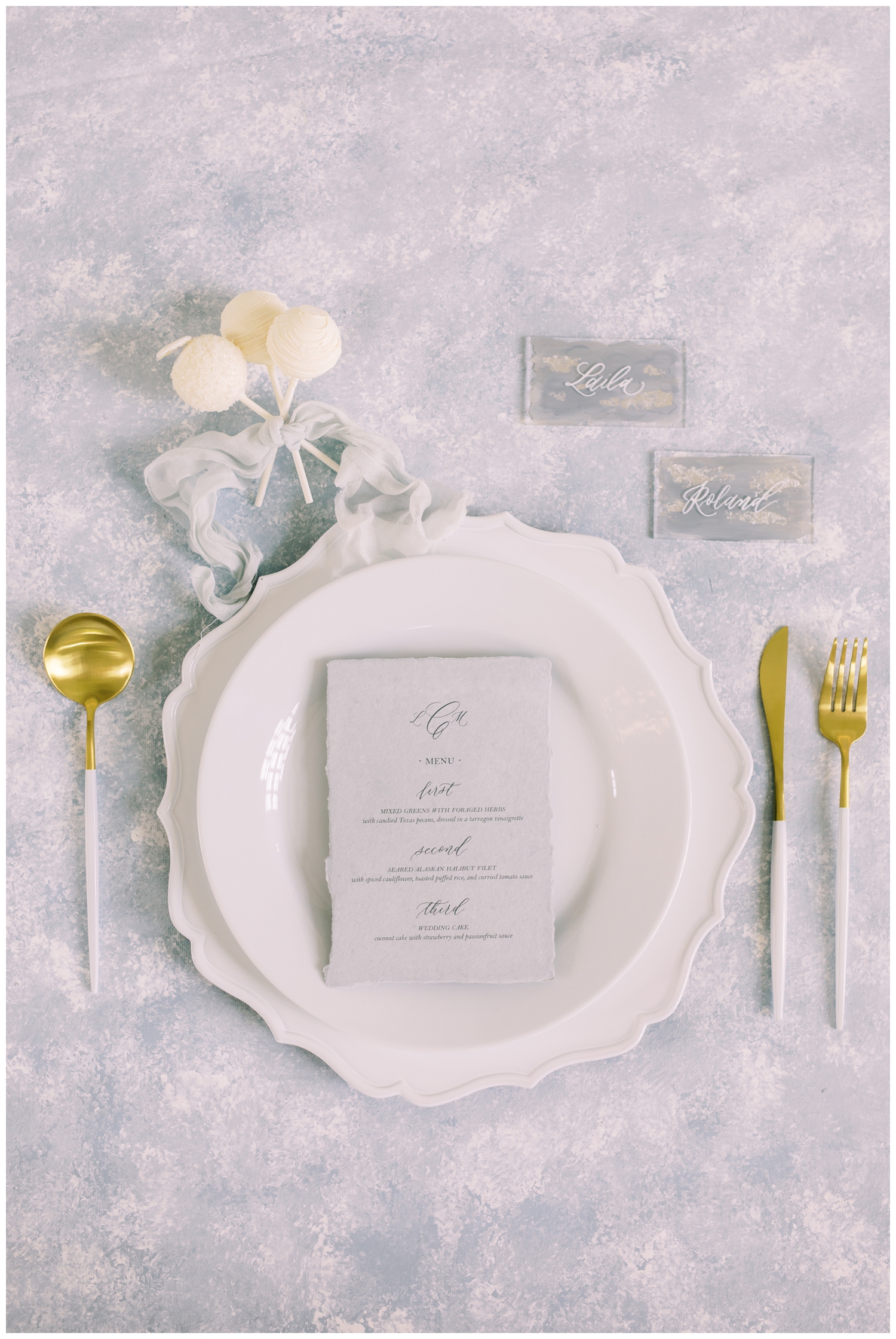 farmhouse venue place setting for bride and groom
