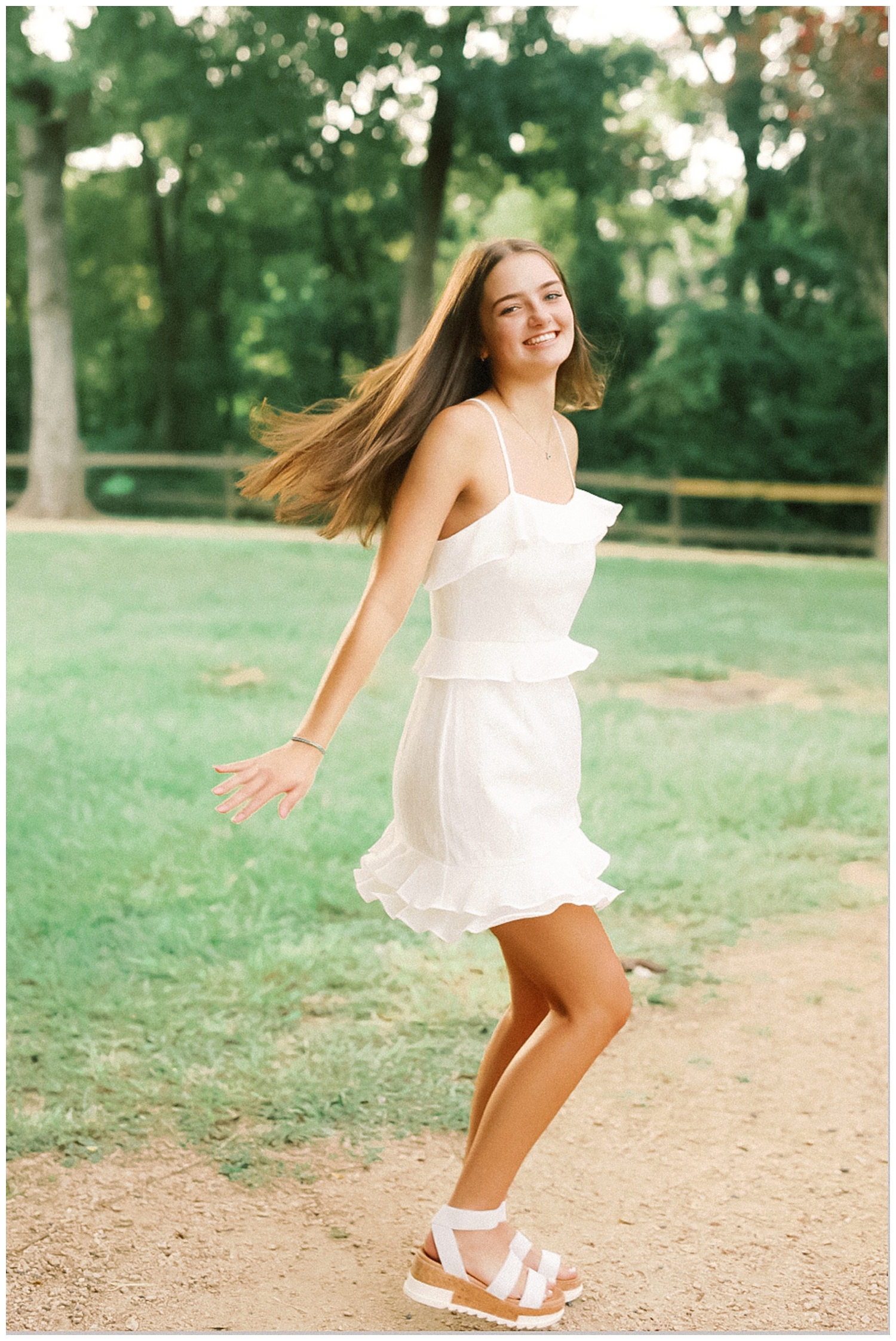 high school senior portrait session laughing at the camera Houston Texas
