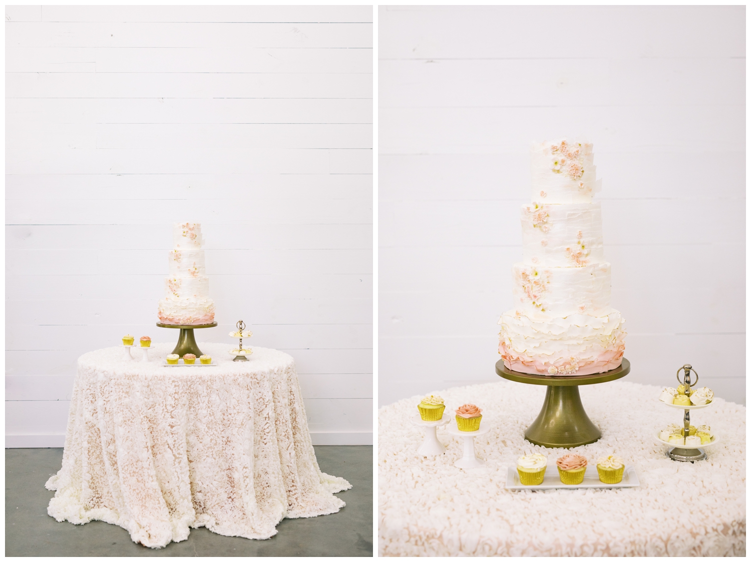 wedding cake and dessert inspiration at wedding venue Addison Woods outside Houston Texas