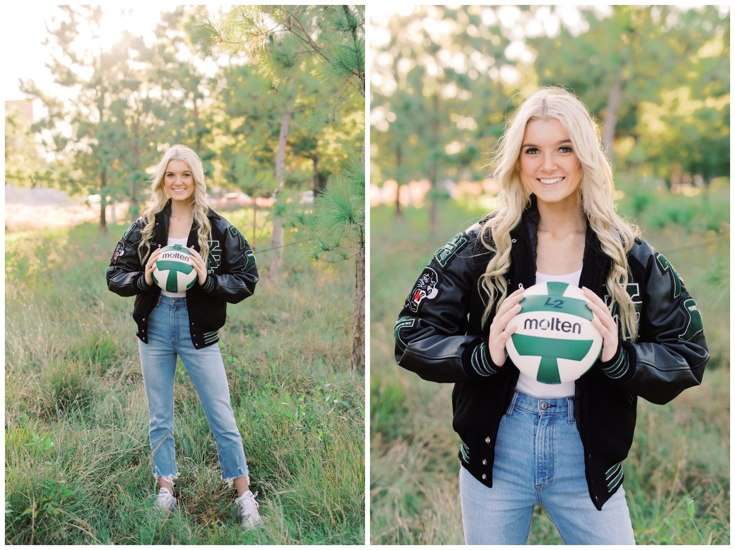 volleyball player senior session at Eleanor Tinsley Park with Houston senior photographer