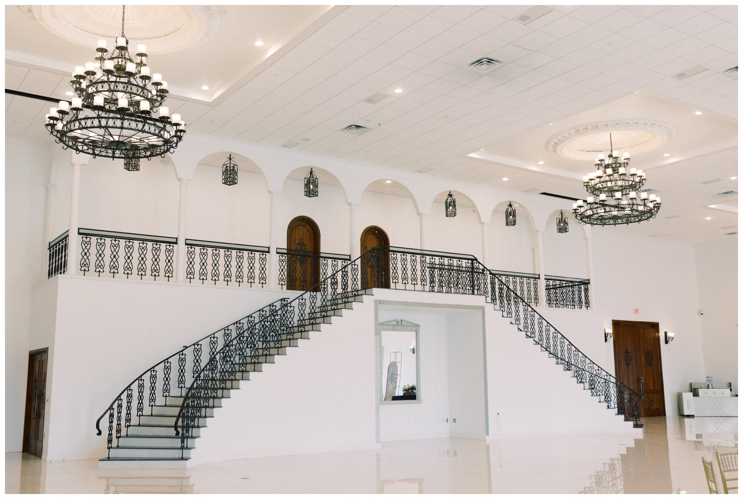 The breathtaking staircase at the Citadel Houston wedding venue