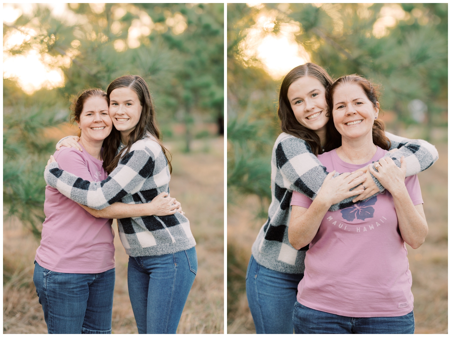 girl hugging her mom during a Houston photography senior session at Eleanor TInsley Park