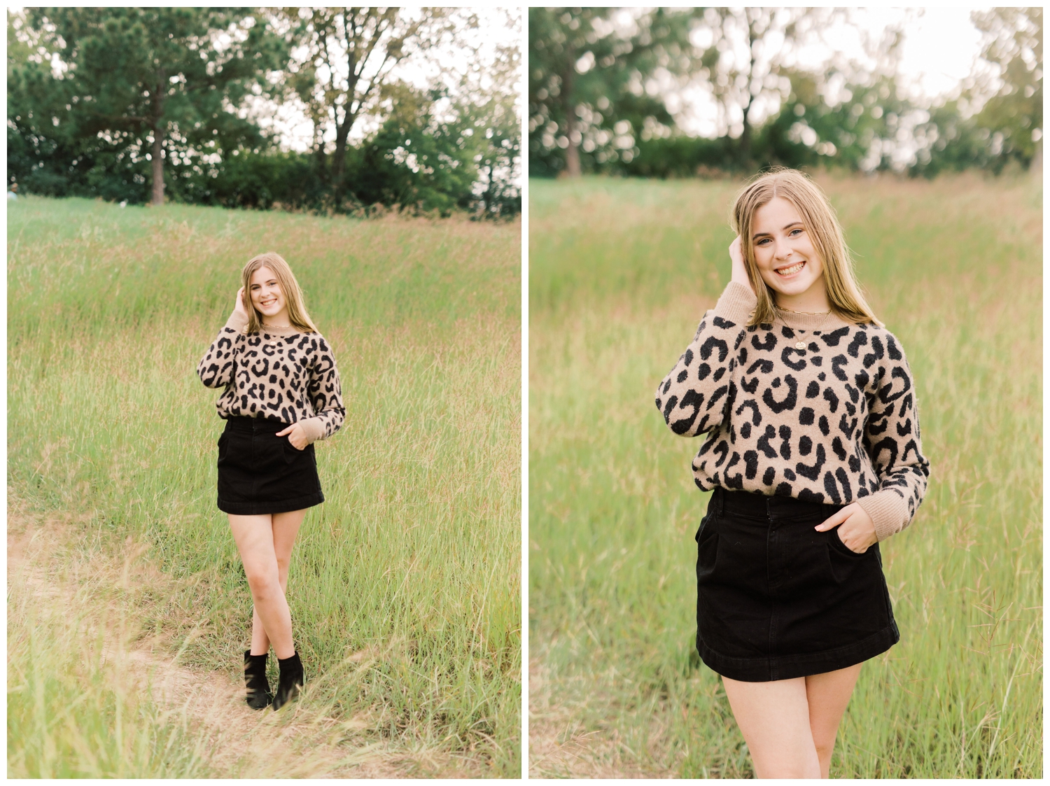 high school senior houston outdoor session at a park