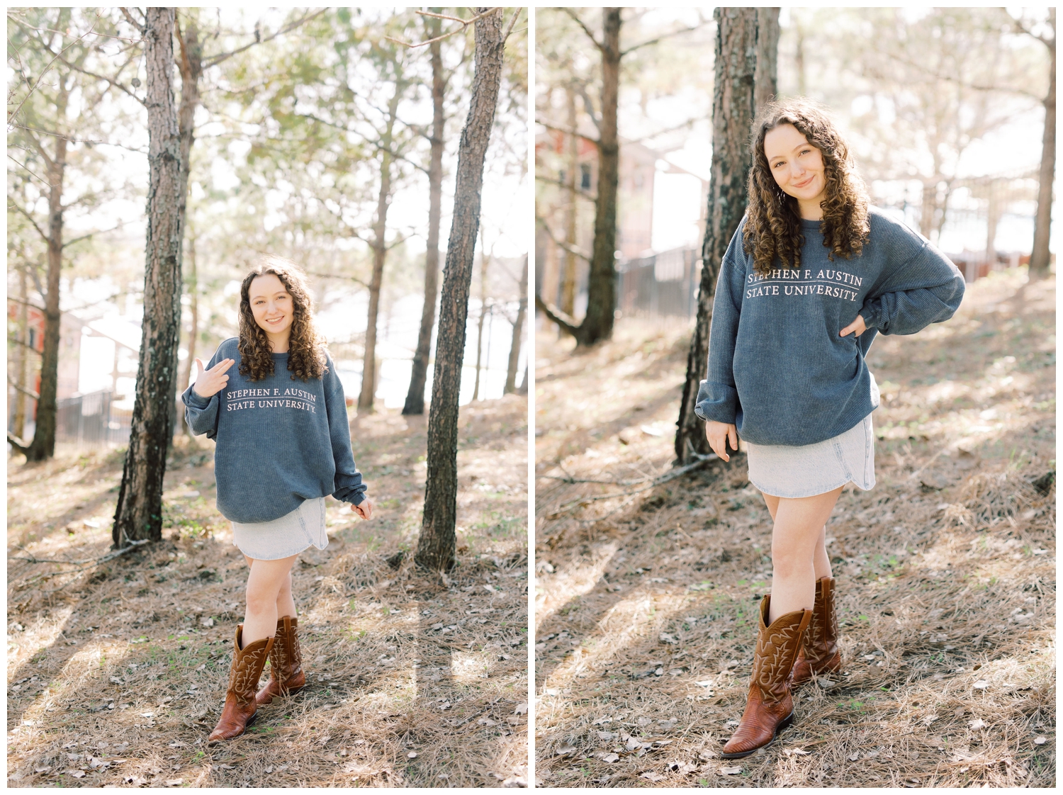girl posing in fields with cowboy boots for Cypress Senior Session