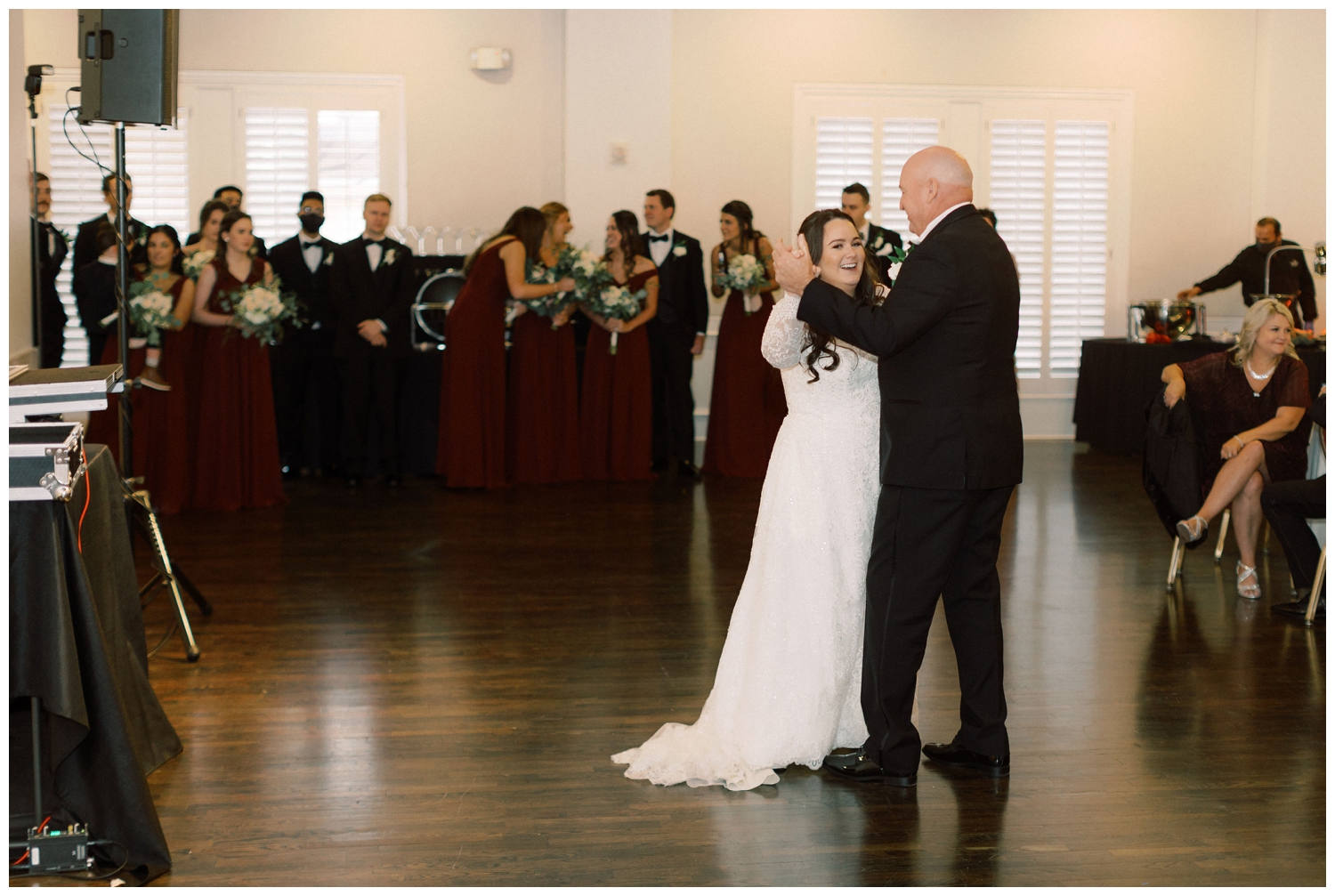 father daughter dance at wedding reception in Houston Texas