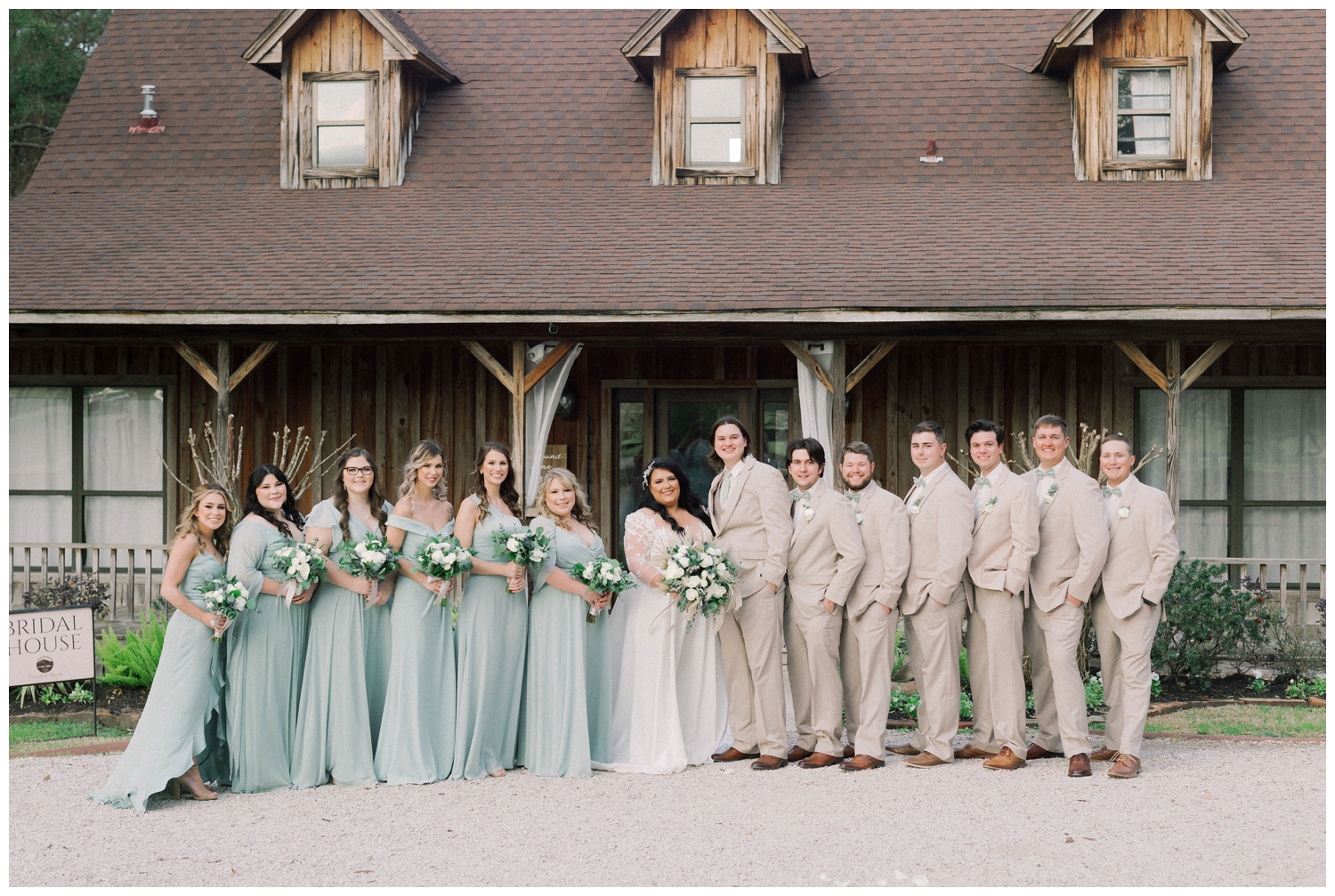 bridal party portraits in Montgomery, Texas