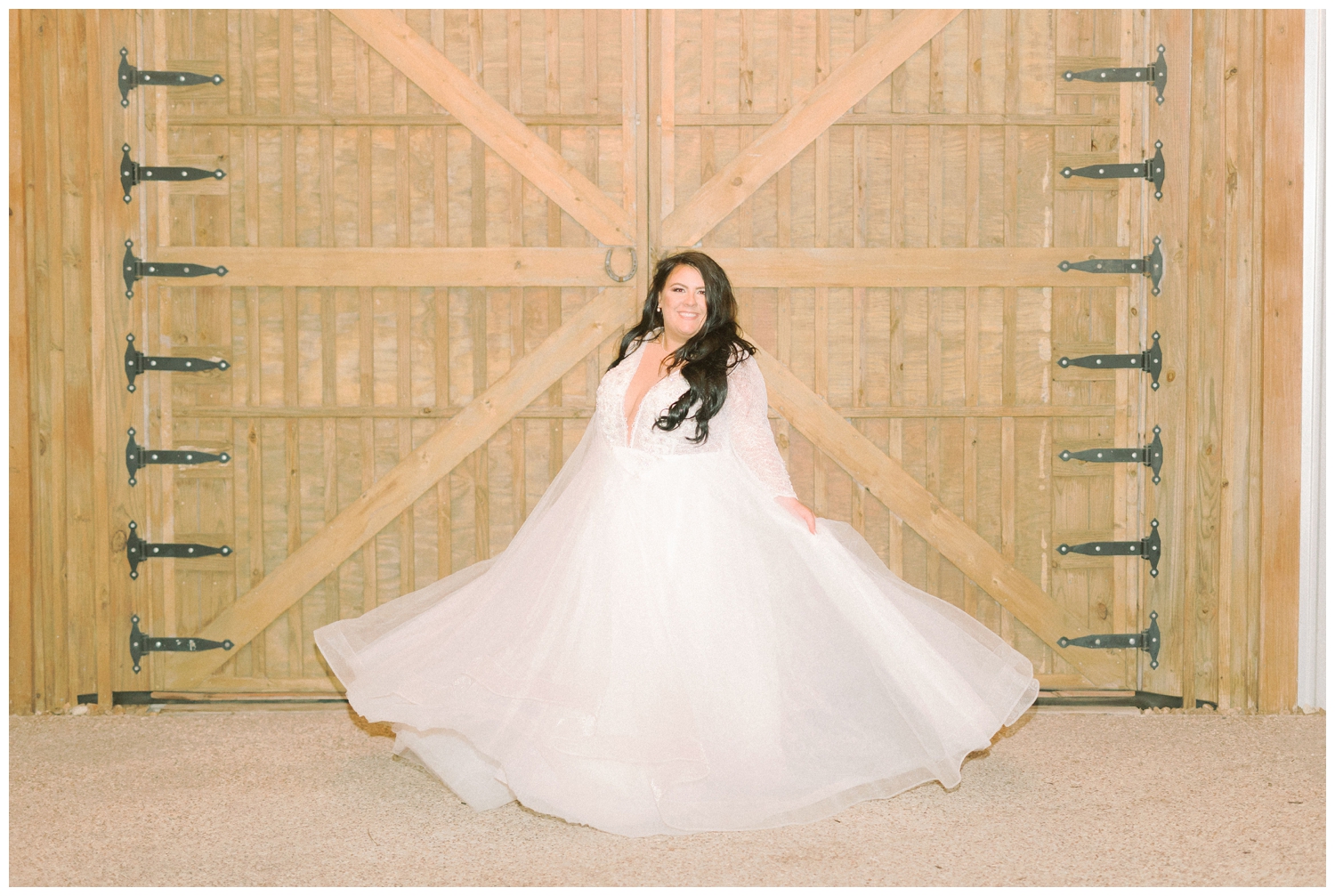 bride twirling wedding dress