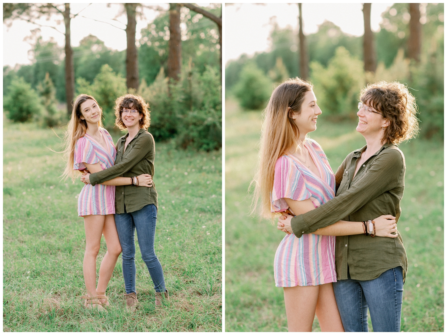 mother daughter senior portraits in a field