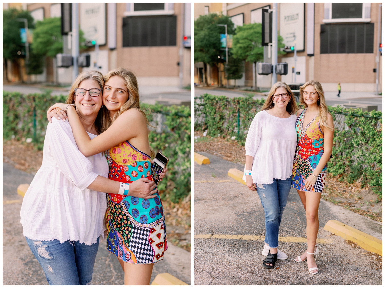 senior girl hugging mom
