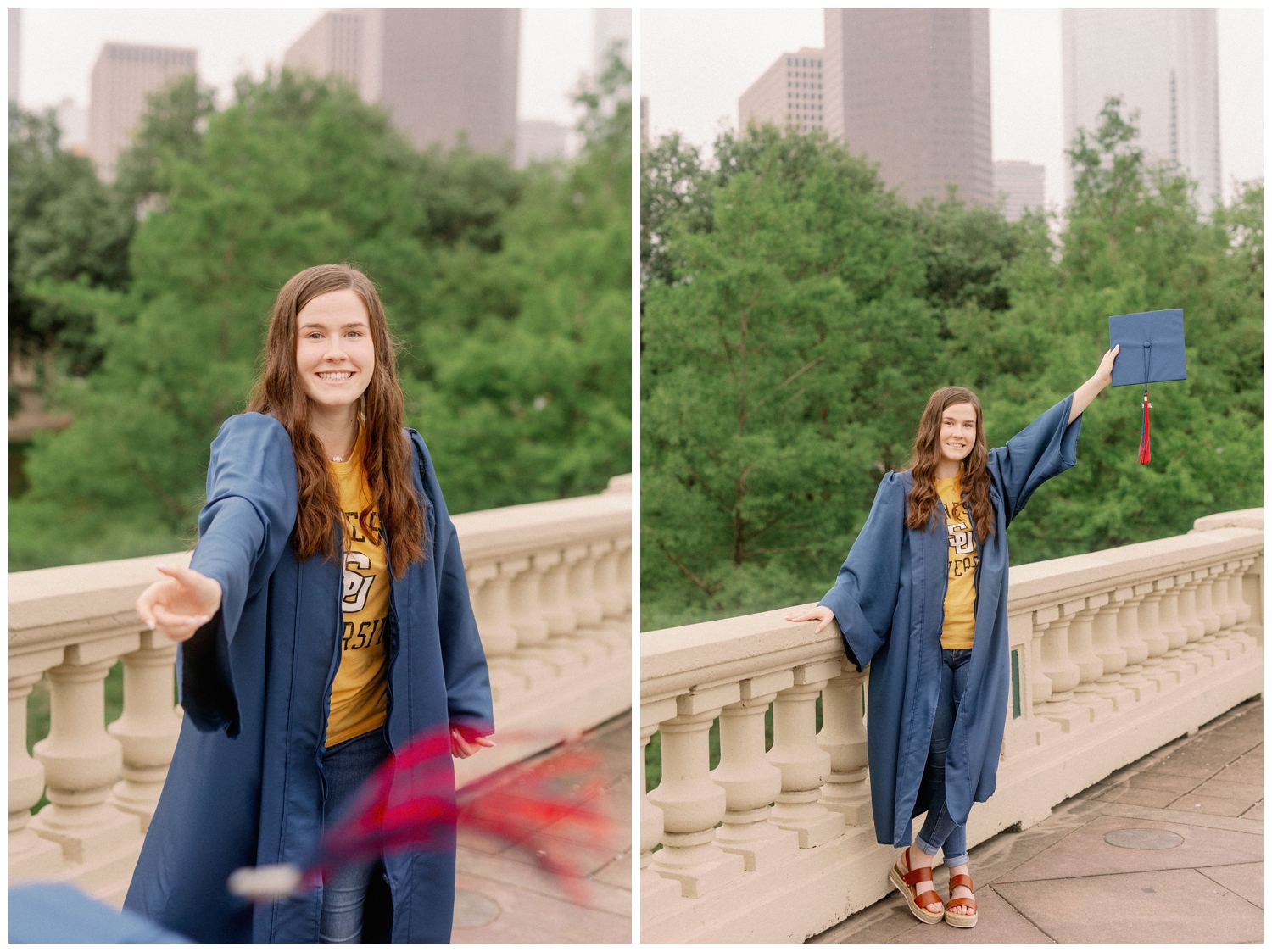girl throwing graduation cap