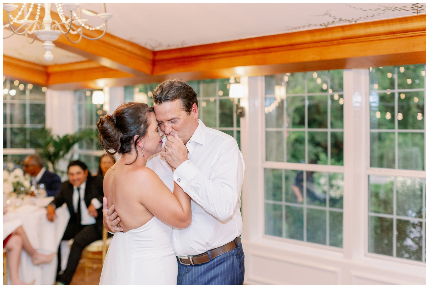 first dance bride and groom inside Manor House The Houstonian Hotel wedding