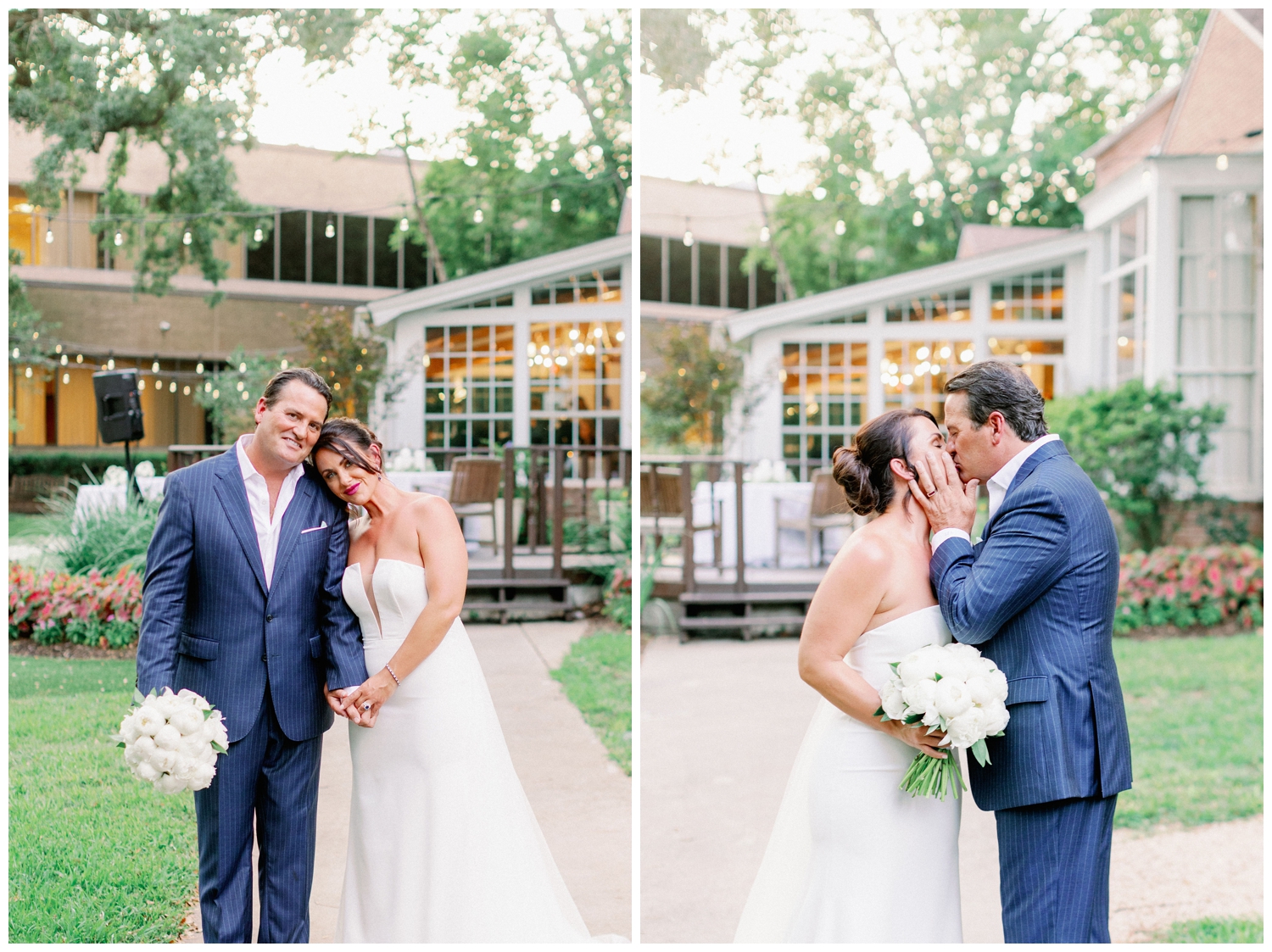 bride and groom portraits The Houstonian Hotel wedding outside The Manor House