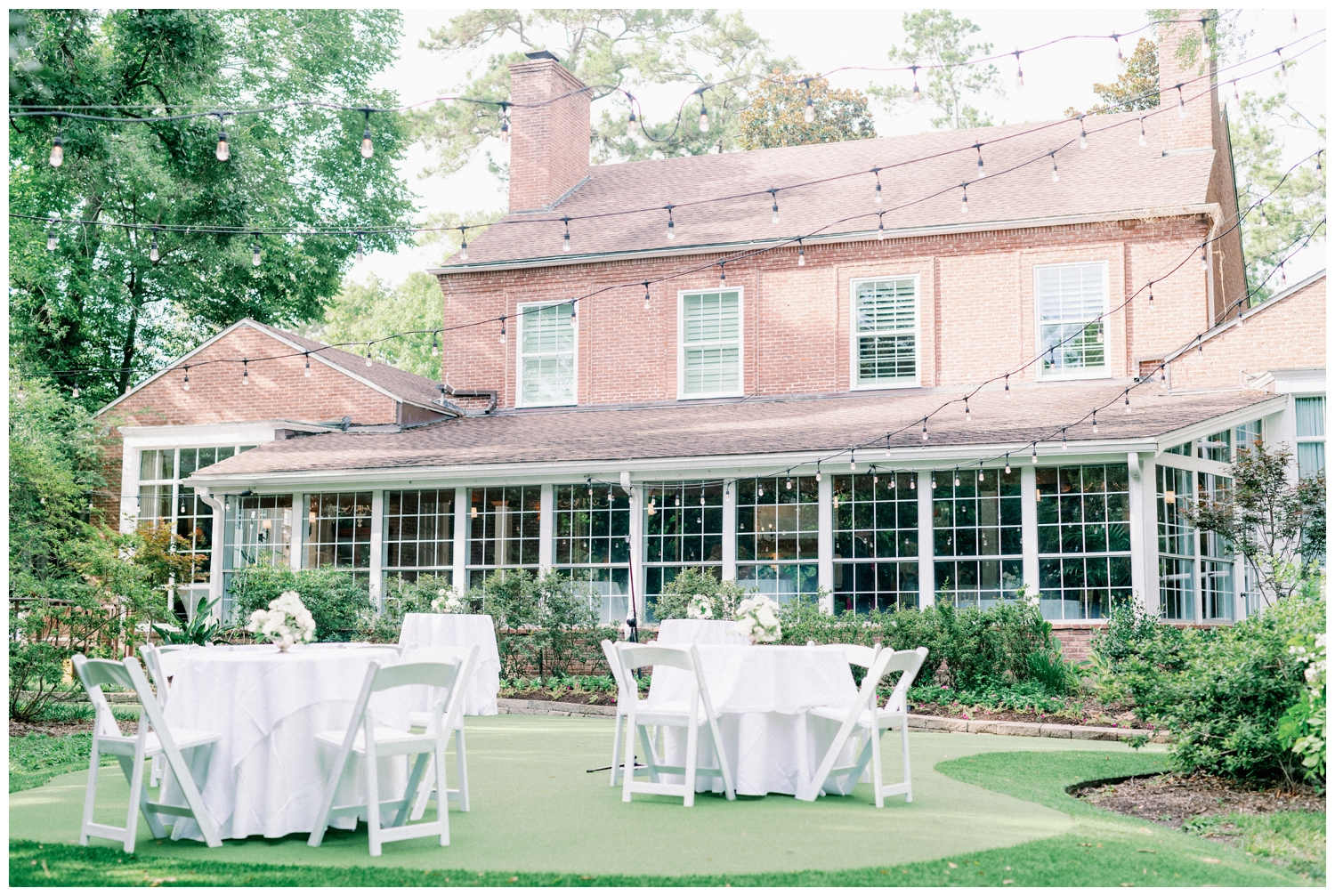 outdoor reception space at The Manor House at The Houstonian Hotel wedding