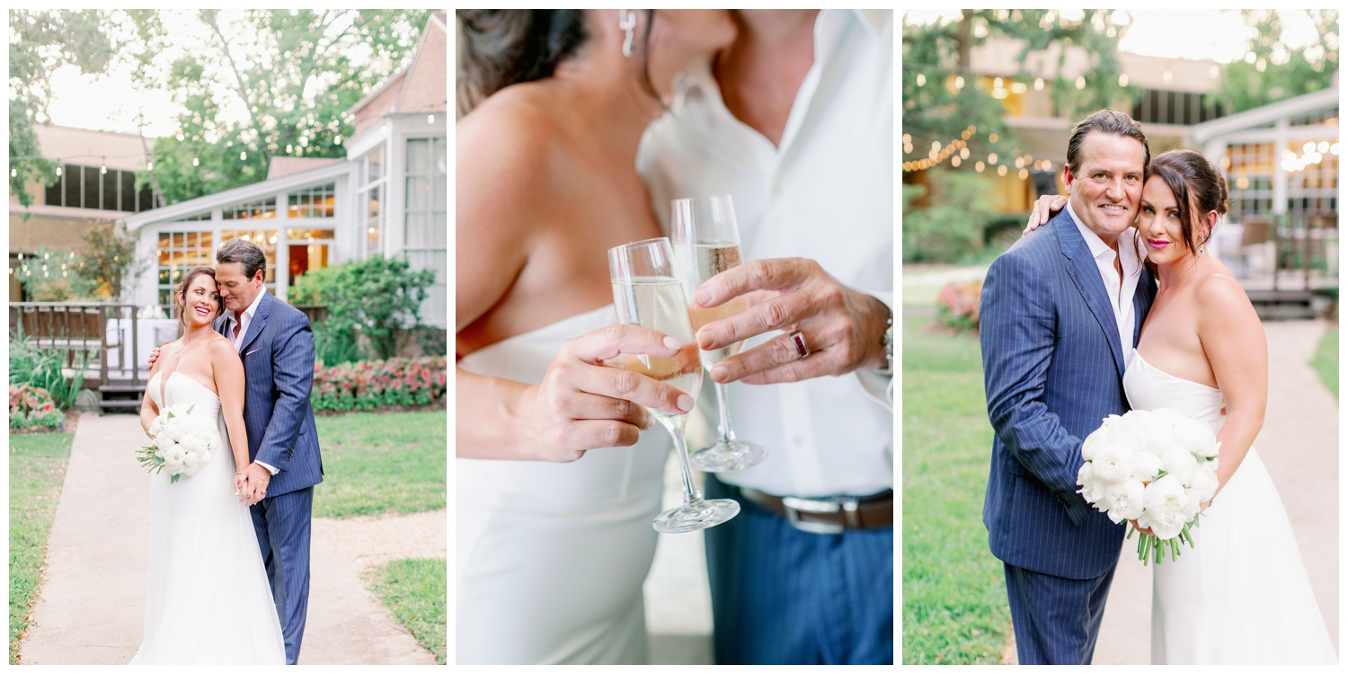 bride and groom portraits The Houstonian Hotel wedding outside the Manor House