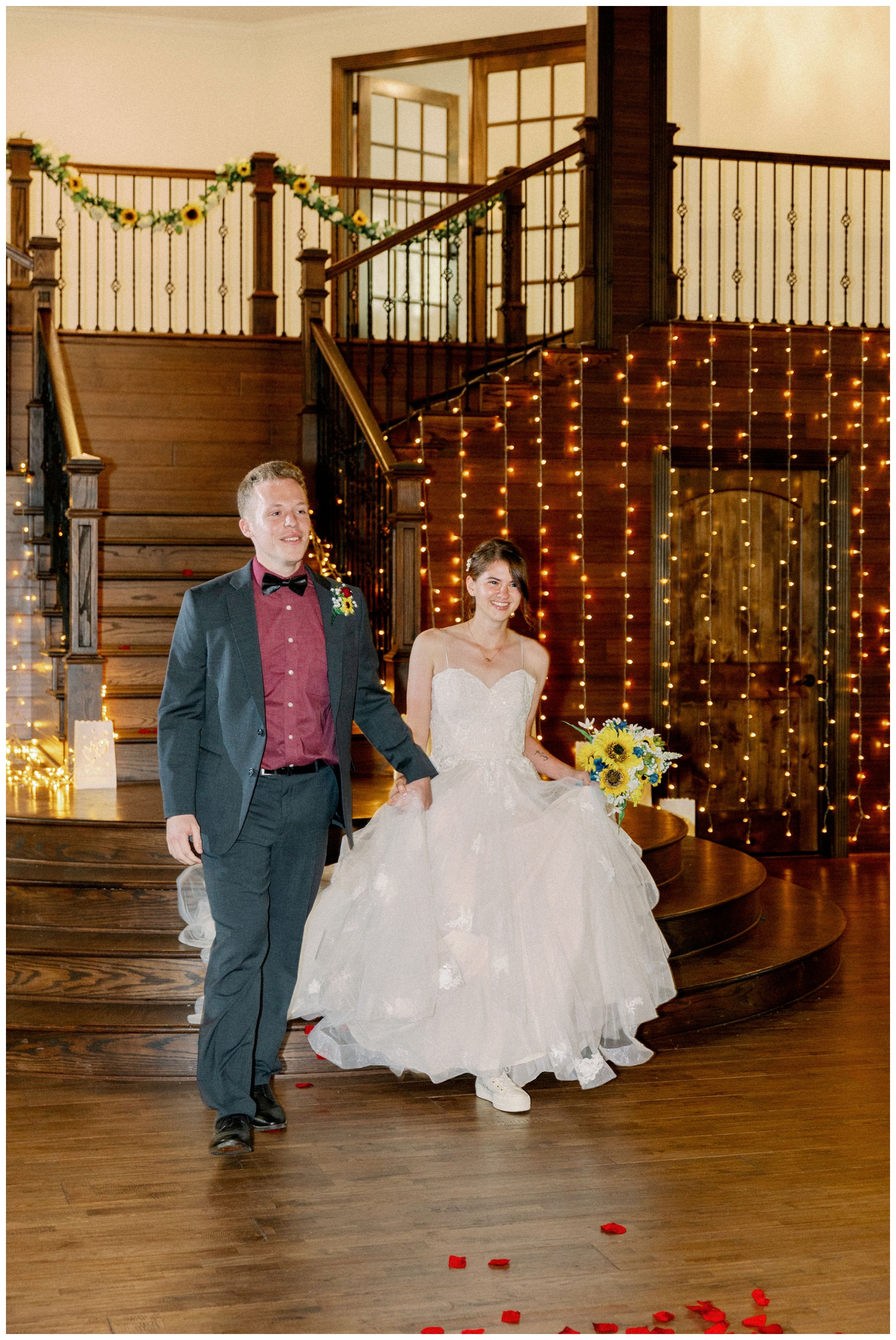 bride and groom entrance at The Oaks at the Oak Plantation wedding reception