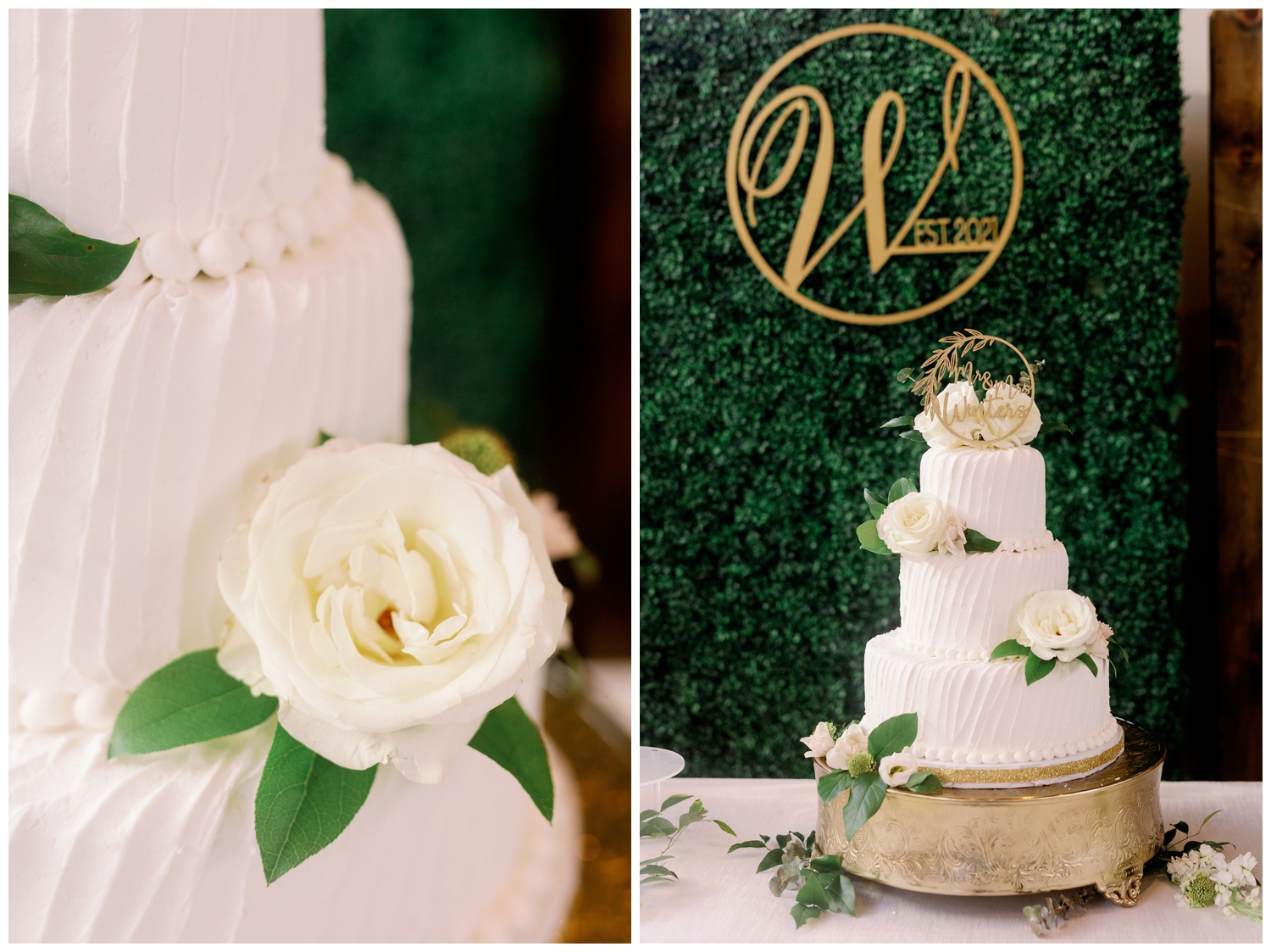 white three tier wedding cake