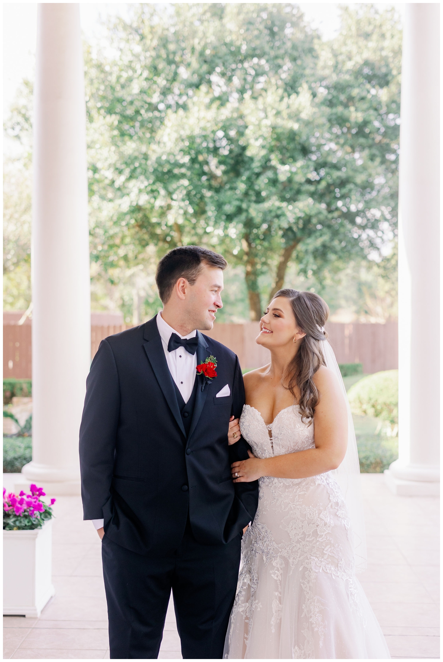 couple portrait outdoors at Sugar Creek Country Club wedding
