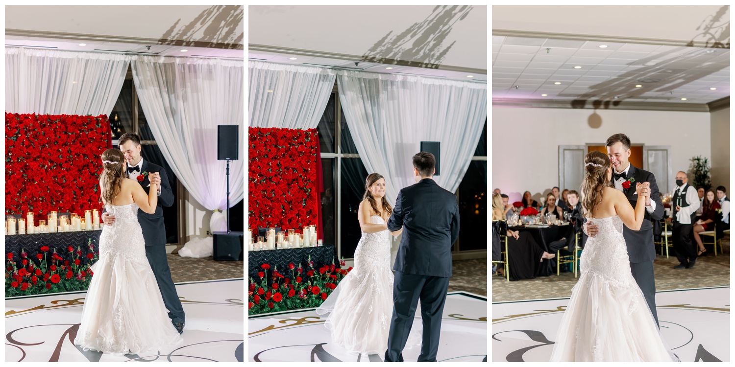 bride and groom first dance at Sugar Creek Country reception