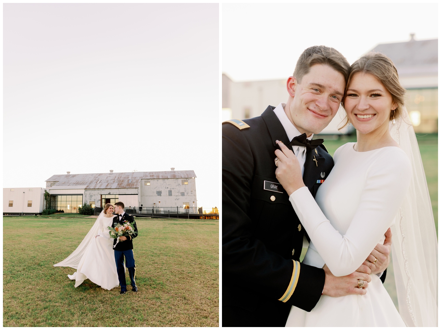 bride and groom portraits outdoors in College Station