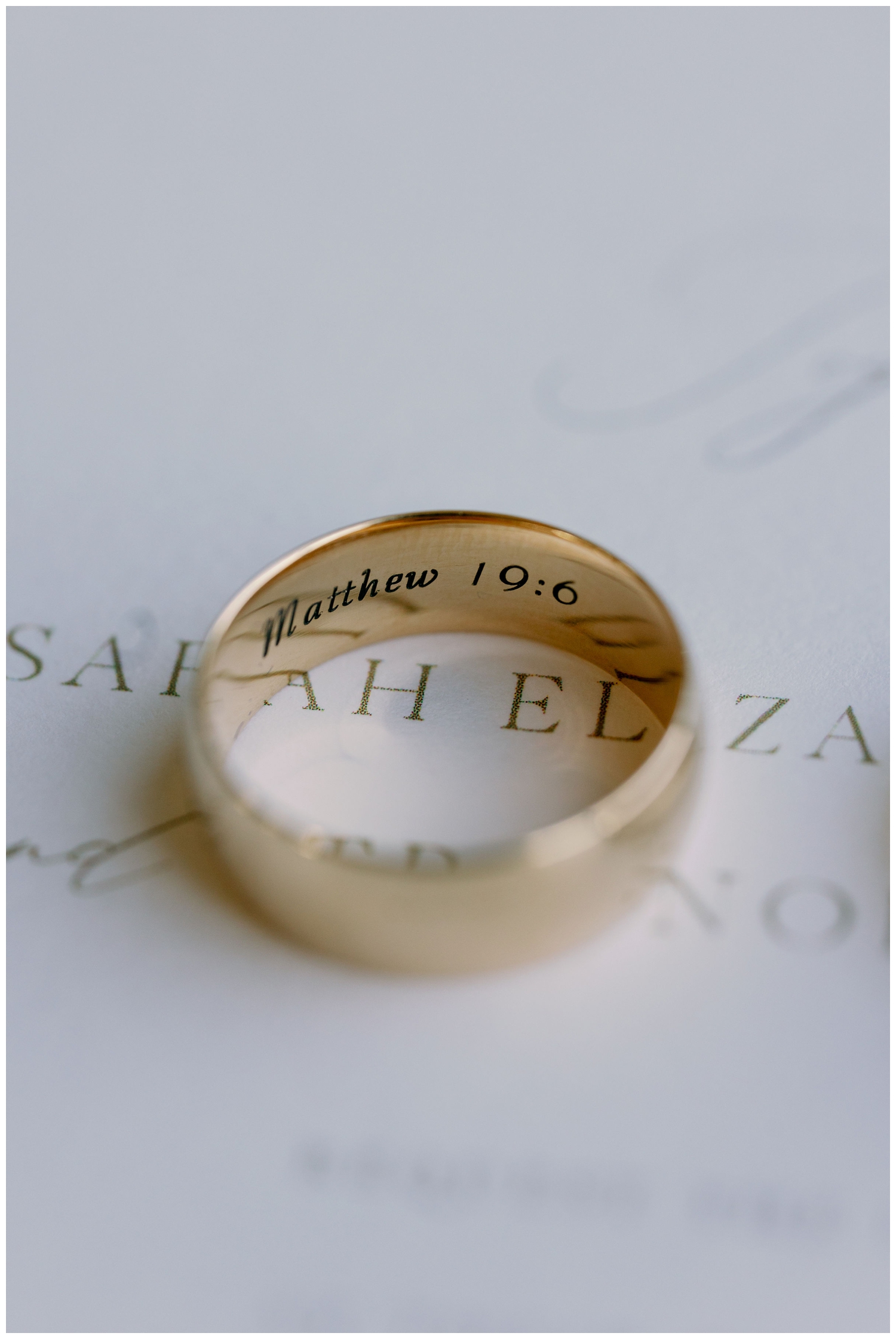 gold wedding ring with inscription