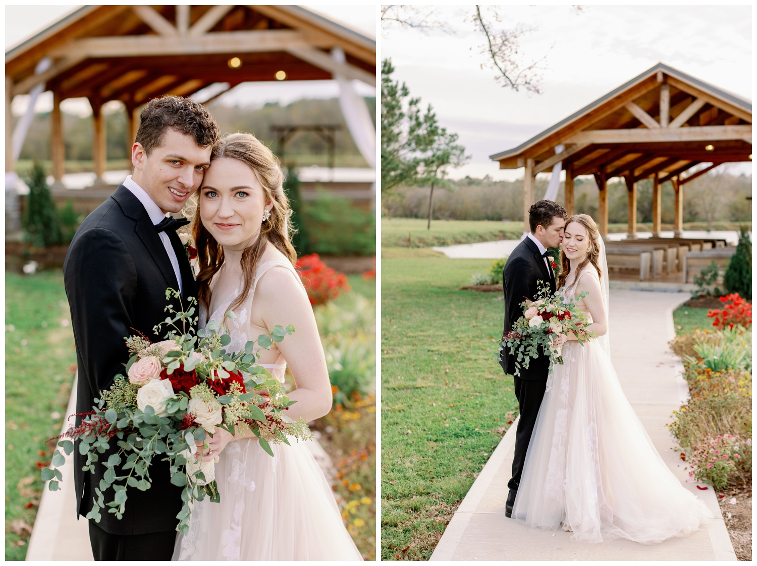 Union Ranch wedding with bride and groom posing outdoors for portraits