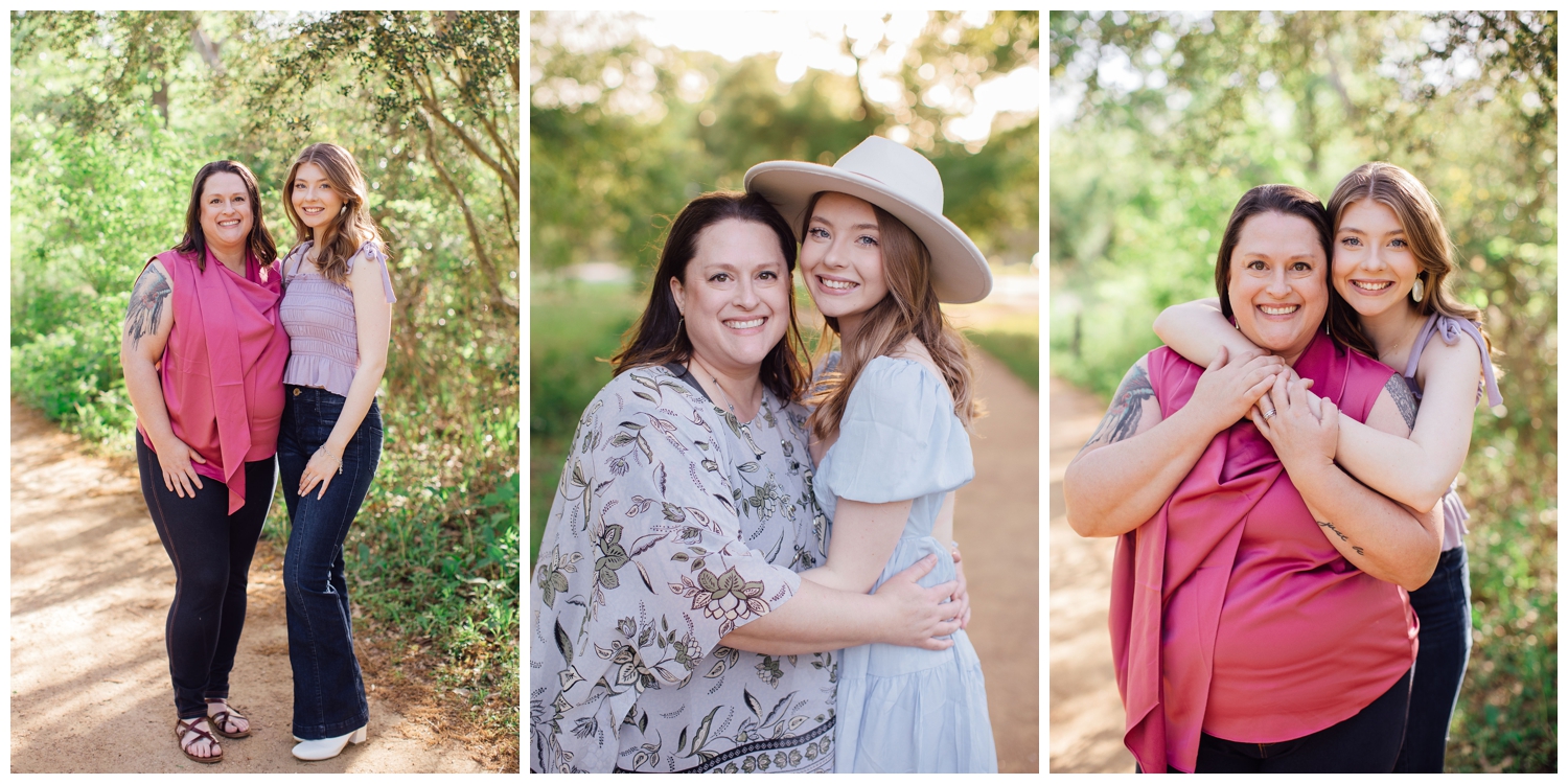 mother and daughter portraits at Houston arboretum