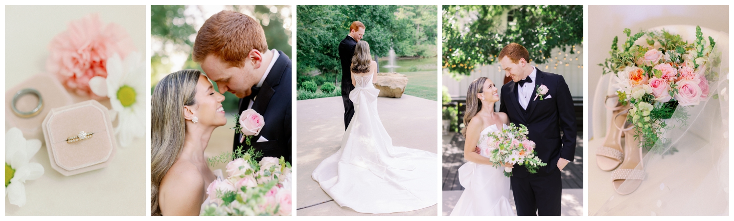 bride and groom portraits in a series from The Carriage House Wedding Reed Gallagher Photography