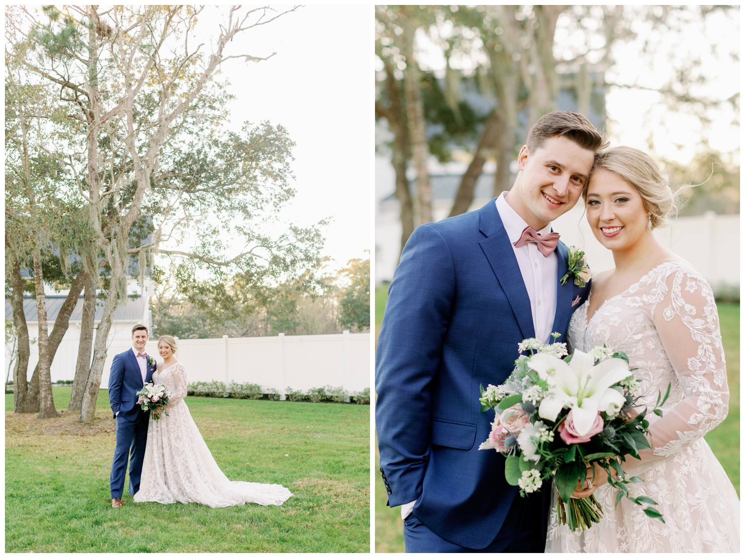 bride and groom portraits The Springs Wallisville Wedding outdoors under a tree