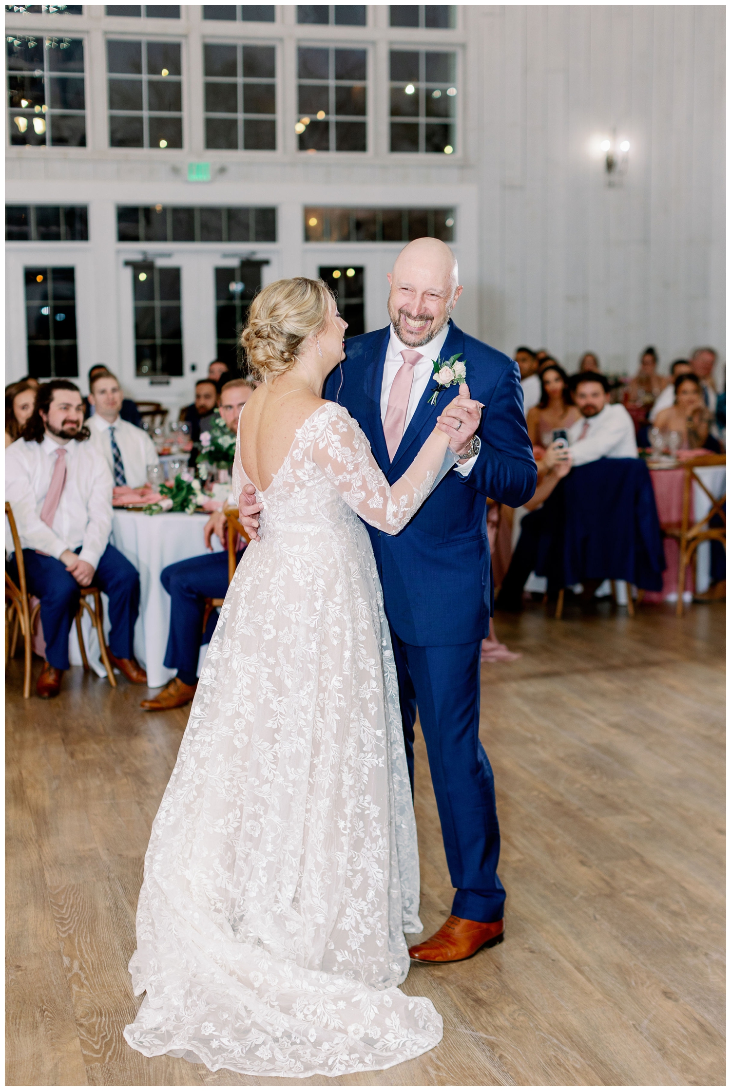 father daughter first dance during reception at The Springs Wallisville Wedding