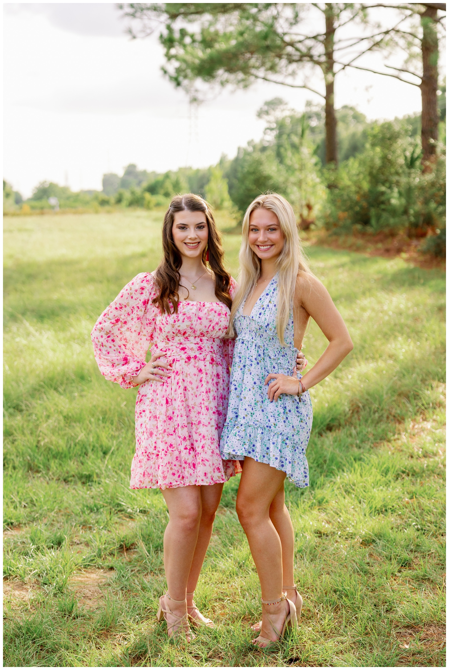 Dawson & Pearland High School Spokesmodel team portrait of two girls in sundresses