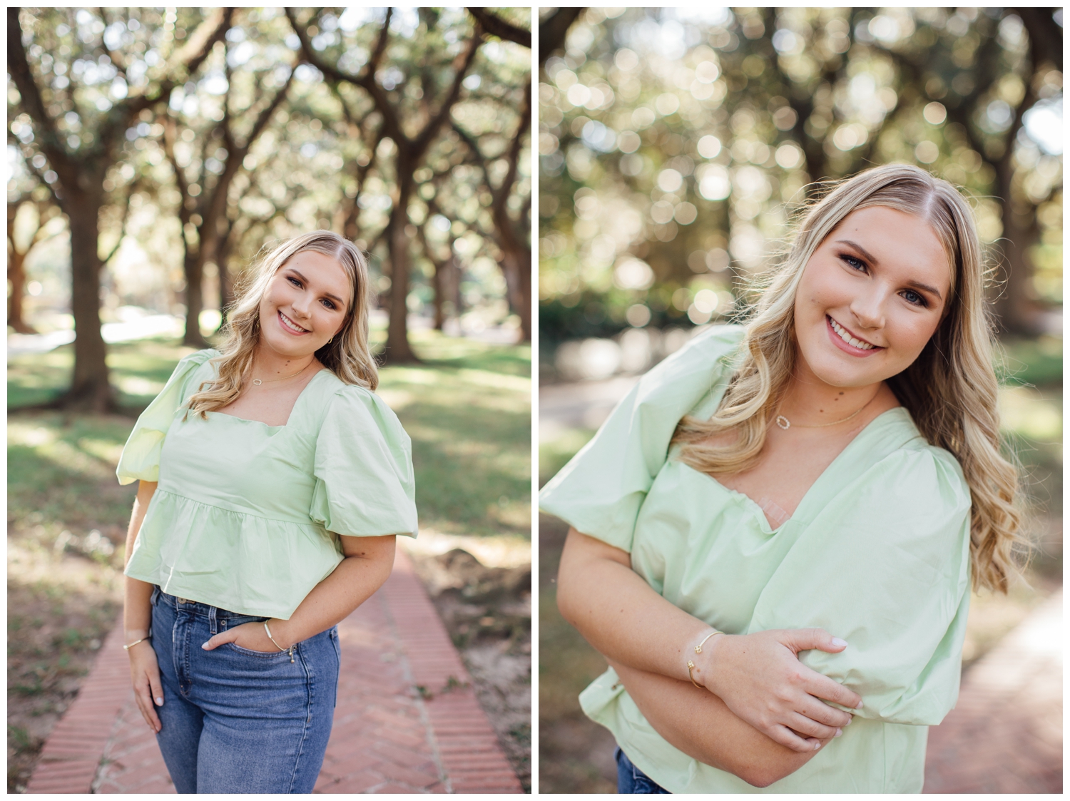 girl with arms crossed leaning to camera smiling for cute senior pictures in Houston