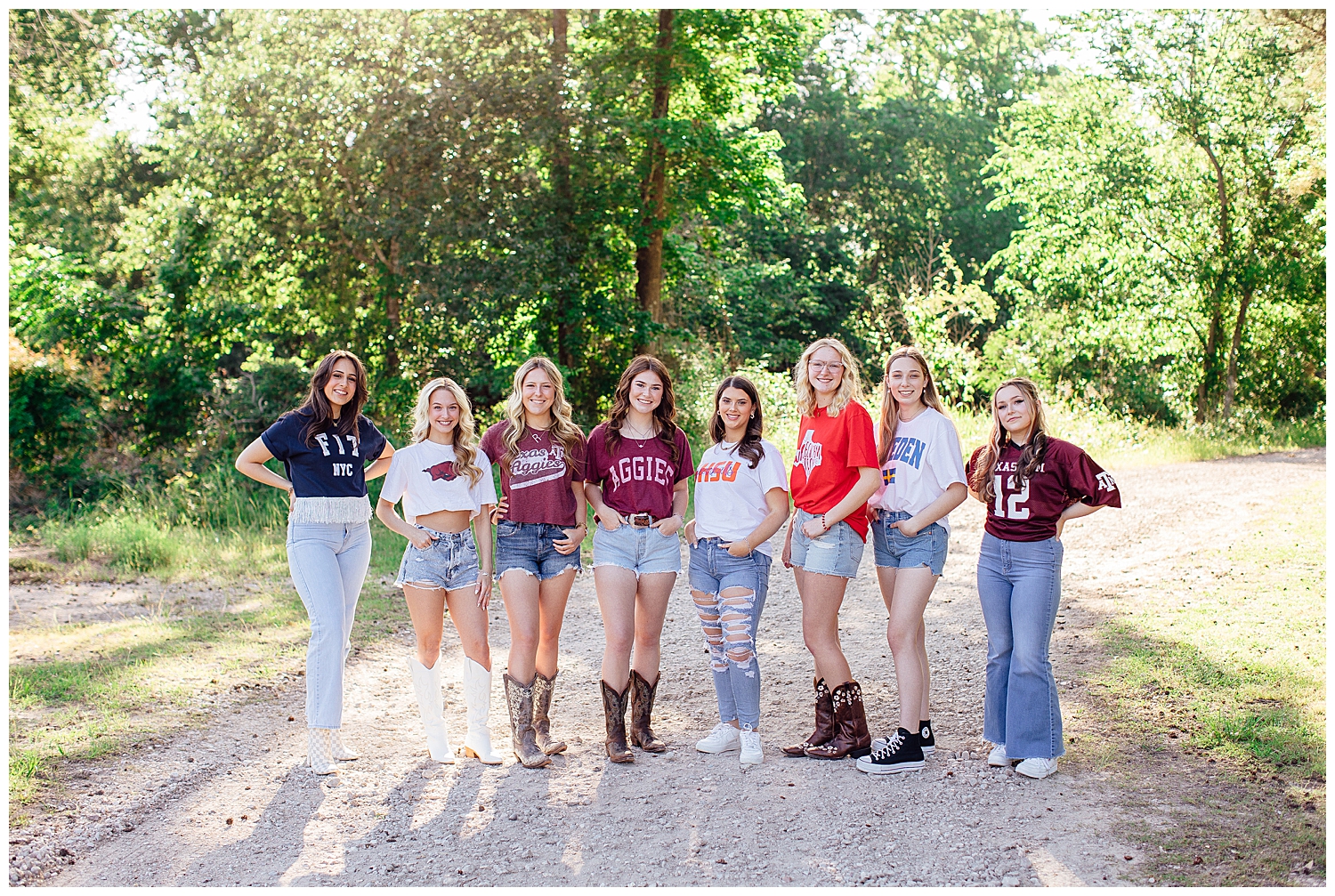 high school senior rep team for Reed Gallagher Photography in college tshirts